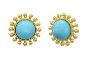Turquoise Sunburst Stud Earrings - Instyle Boutique