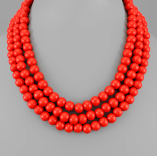 Drama Club Red Beaded Necklace - Instyle Boutique