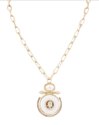 Disc Pendant Necklace - White/Gold - Instyle Boutique