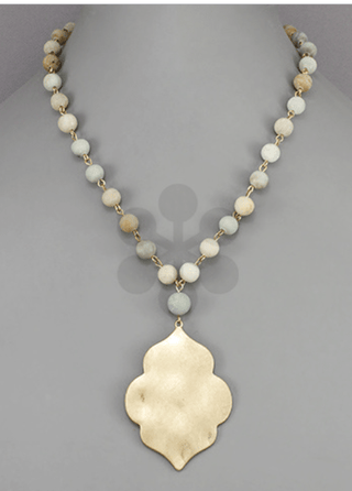 Arabesque Pendant Stone Necklace - Instyle Boutique