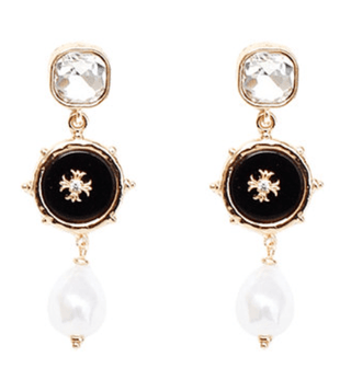 Coin Dangle Earrings - Black/Gold - Instyle Boutique