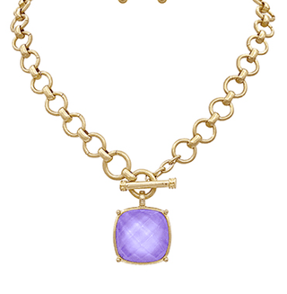 Light Purple Toggle Stone Necklace - Instyle Boutique