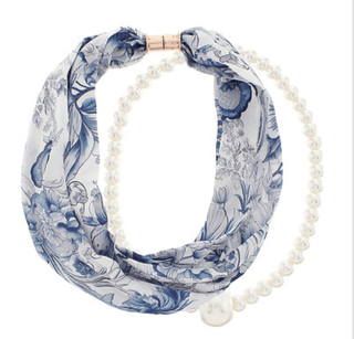 Coastal Pearl and Scarf Necklace - Instyle Boutique