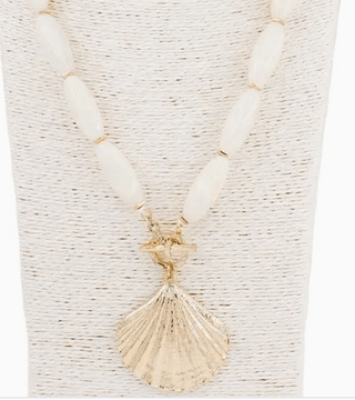 Neutral Metallic Shell Necklace - Instyle Boutique