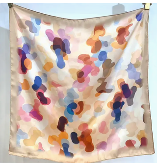 Satin Polyester Square Scarf - Beige - Instyle Boutique