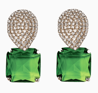 Retro Pave Crystal and Peridot Gum Drop Earrings - Instyle Boutique