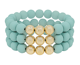 Mint & Gold Beaded Bracelet