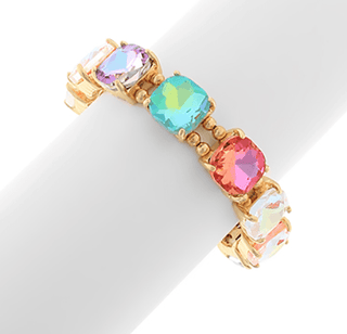 Pastel Multi Glass Stone Bracelet - Instyle Boutique