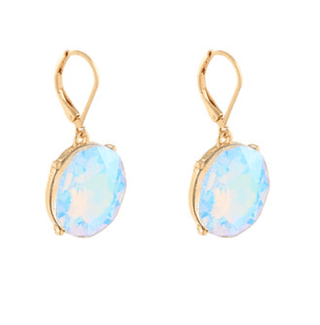 Round Glass Stone Earrings - AB - Instyle Boutique
