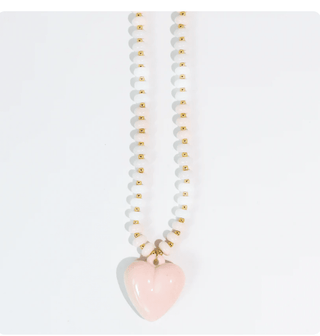 Happy Colorful Heart Necklace - Light Pink - Instyle Boutique
