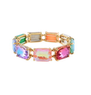 Rectangle Glass Stone Bracelet - Multi - Instyle Boutique