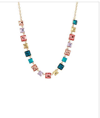 Square Stone Necklace - Multi - Instyle Boutique