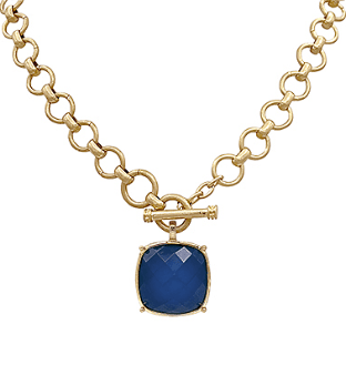 Navy Stone Toggle Necklace - Instyle Boutique