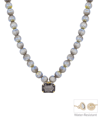 Grey Gemstone Beaded Necklace - Instyle Boutique