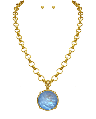 Blue Moon Charm Necklace - Instyle Boutique
