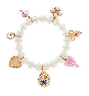 Pearl & Pink Beaded Charm Bracelet - Instyle Boutique