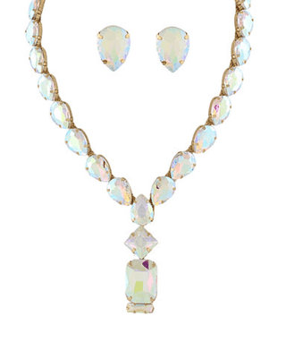 Aurora Crystal Y-Drop Necklace Set - Instyle Boutique