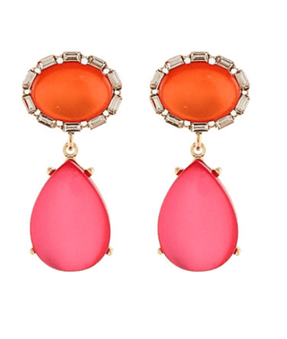 Fuchsia Teardrop & Stone Earrings - Instyle Boutique