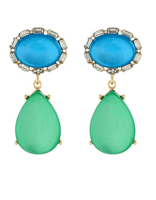 Green Teardrop & Stone Earrings - Instyle Boutique