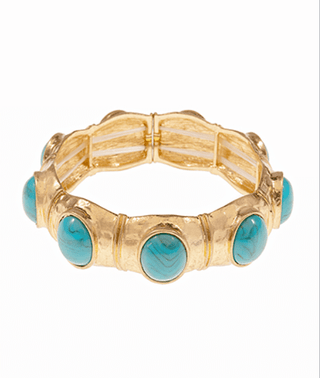 Vintage Turquoise Oval Stone Bracelet - Instyle Boutique