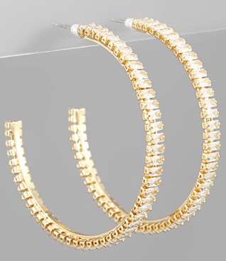 Cutie Crystal Gold Hoop Earrings