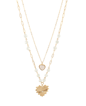 Layered Heart Pendant Necklace