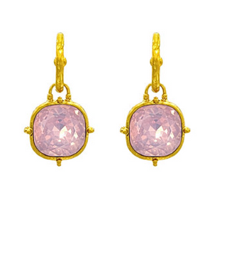 Rose Square Stone Earrings