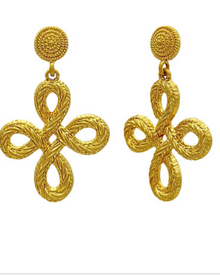 Gold Rope Knot Drop Earrings