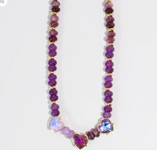 All Hearts Necklace - Purple