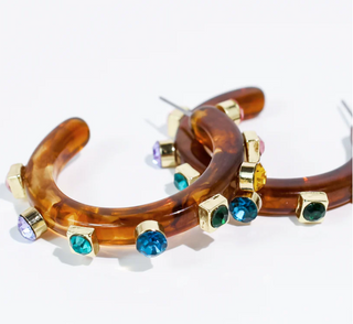 Candy Gem Hoop Earrings
