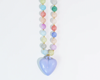 Happy Colorful Heart Necklace - Purple