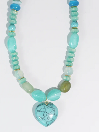 Mint Gem Heart Necklace