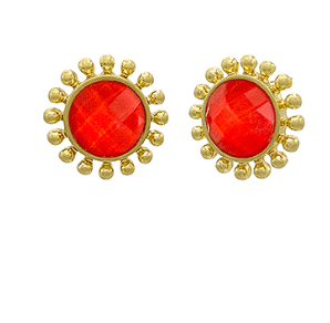 Red Sunburst Stud Earrings - Instyle Boutique