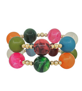 Color Pop Ball Bead Stretch Bracelet
