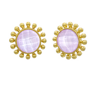 Lavender Sunburst Stud Earrings