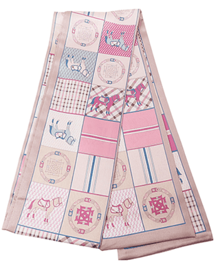 Equestrian Theme Print Narrow Scarf