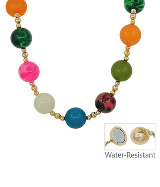 Multicolor Marble Bead Necklace