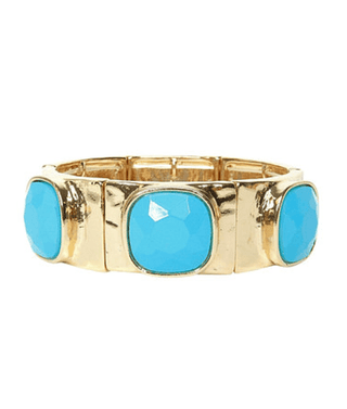 Turquoise Linked Square Dome Bracelet