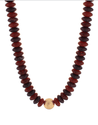Burgundy Rondelle Beaded Necklace