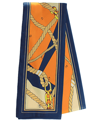 Navy Rope & Chain Printed Scarf - Instyle Boutique