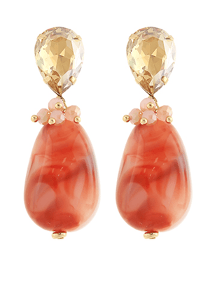 Coral Jewel Drop Earrings - Instyle Boutique