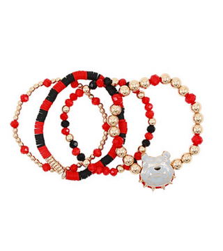 Gameday Spirit Red & Black Bracelet Stack
