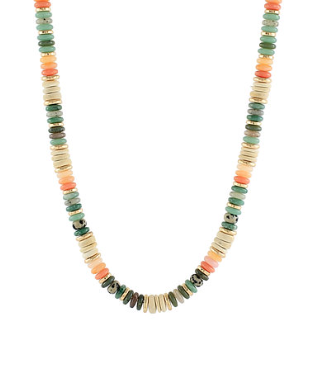 Earthy Multicolor Disc Bead Necklace