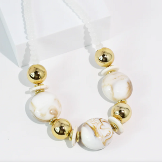 Round Top Cream Necklace