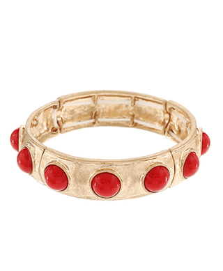 Red Dome Gold Bracelet - Instyle Boutique