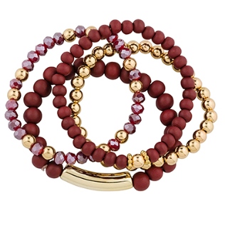 Burgundy Bracelet Set