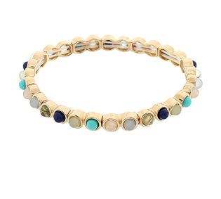 Muliticolor Stone Skinny Stretch Bracelet