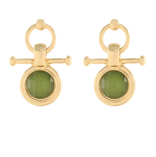 Olive Circle & Bar Earrings