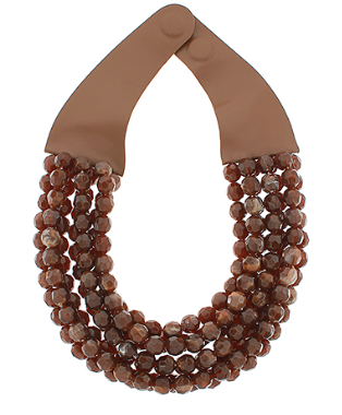 Stop And Stare Statement Necklace - Brown