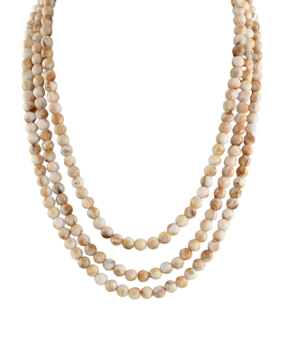Beige Marble Triple Strand Necklace